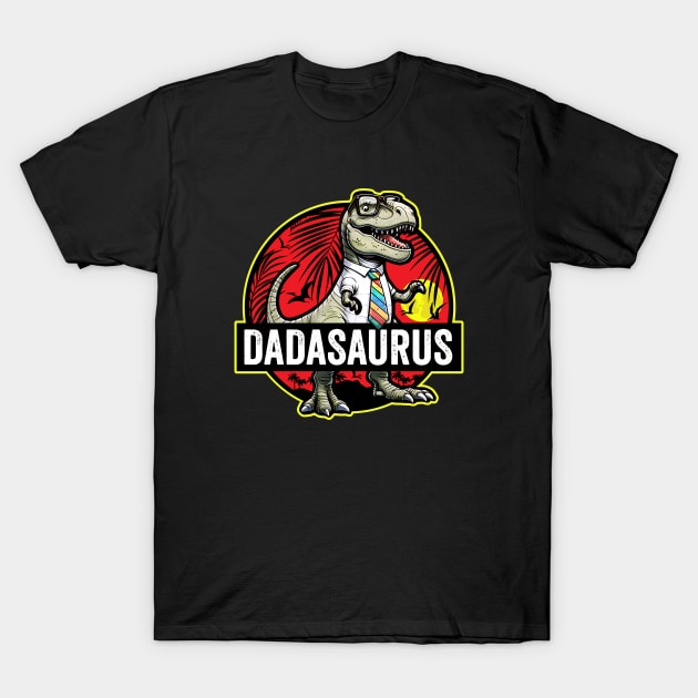 Dadasaurus Father's Day T-Rex Dinosaur T-Shirt by DetourShirts